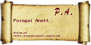 Pozsgai Anett névjegykártya