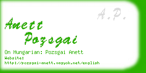 anett pozsgai business card